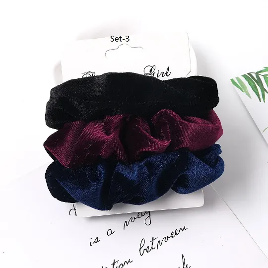 Set of 3 Velvet Hair Tie