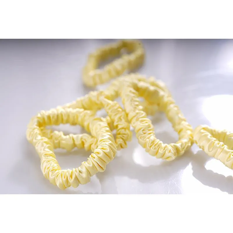 Silk hair ties small - Butter - 6 Pack - dropshipping