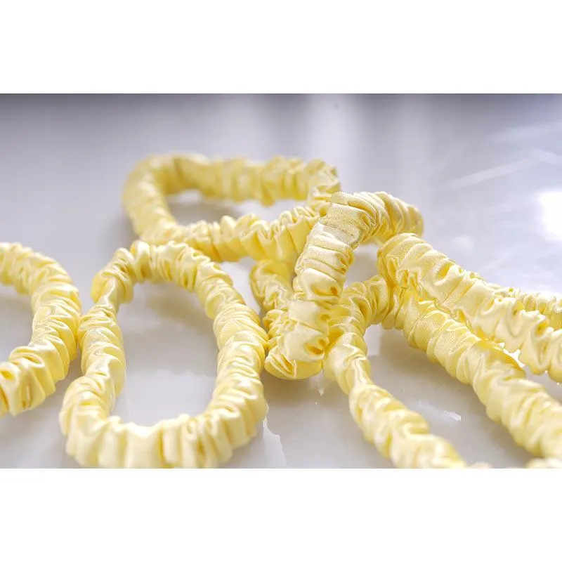 Silk hair ties small - Butter - 6 Pack - dropshipping