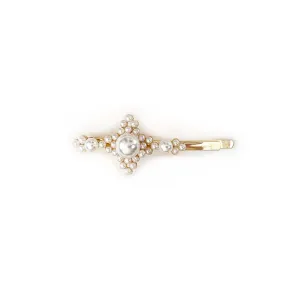 Sister Bows Pearl Cross Hair Clip