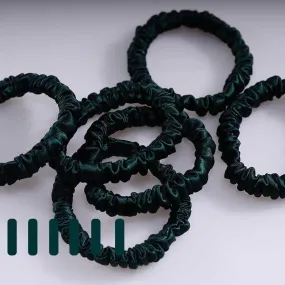 Skinny Silk Hair Ties - 6 Pack - Emerald - dropshipping