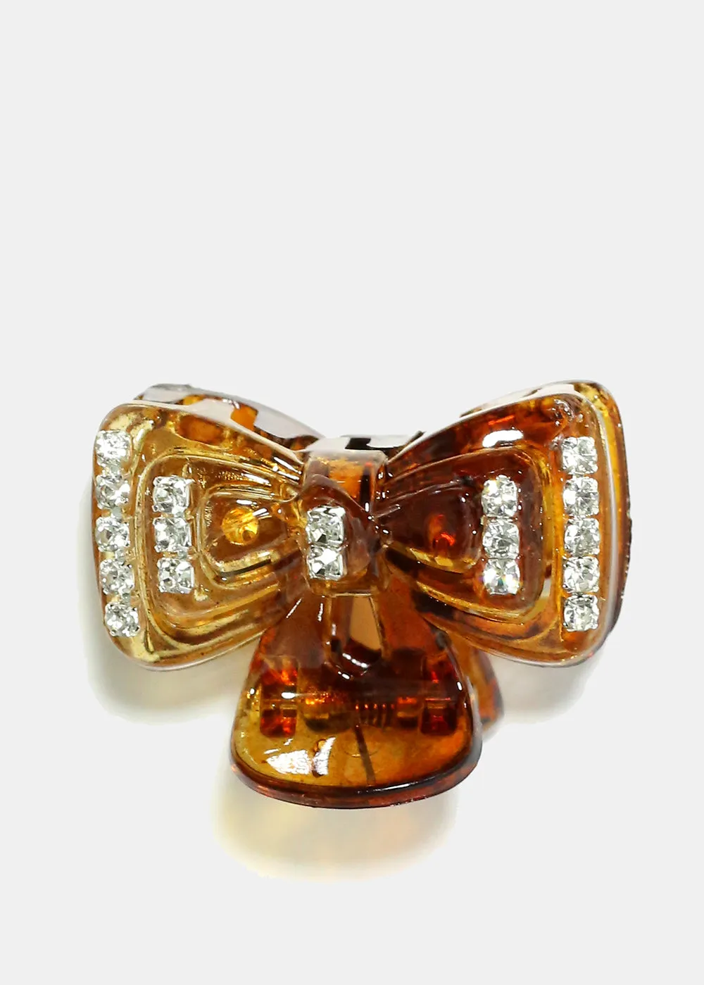 Small Bow with Rhinestone Claw Clip