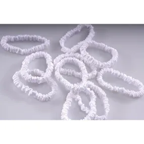 Small silk scrunchies - white - 10 pack - dropshipping