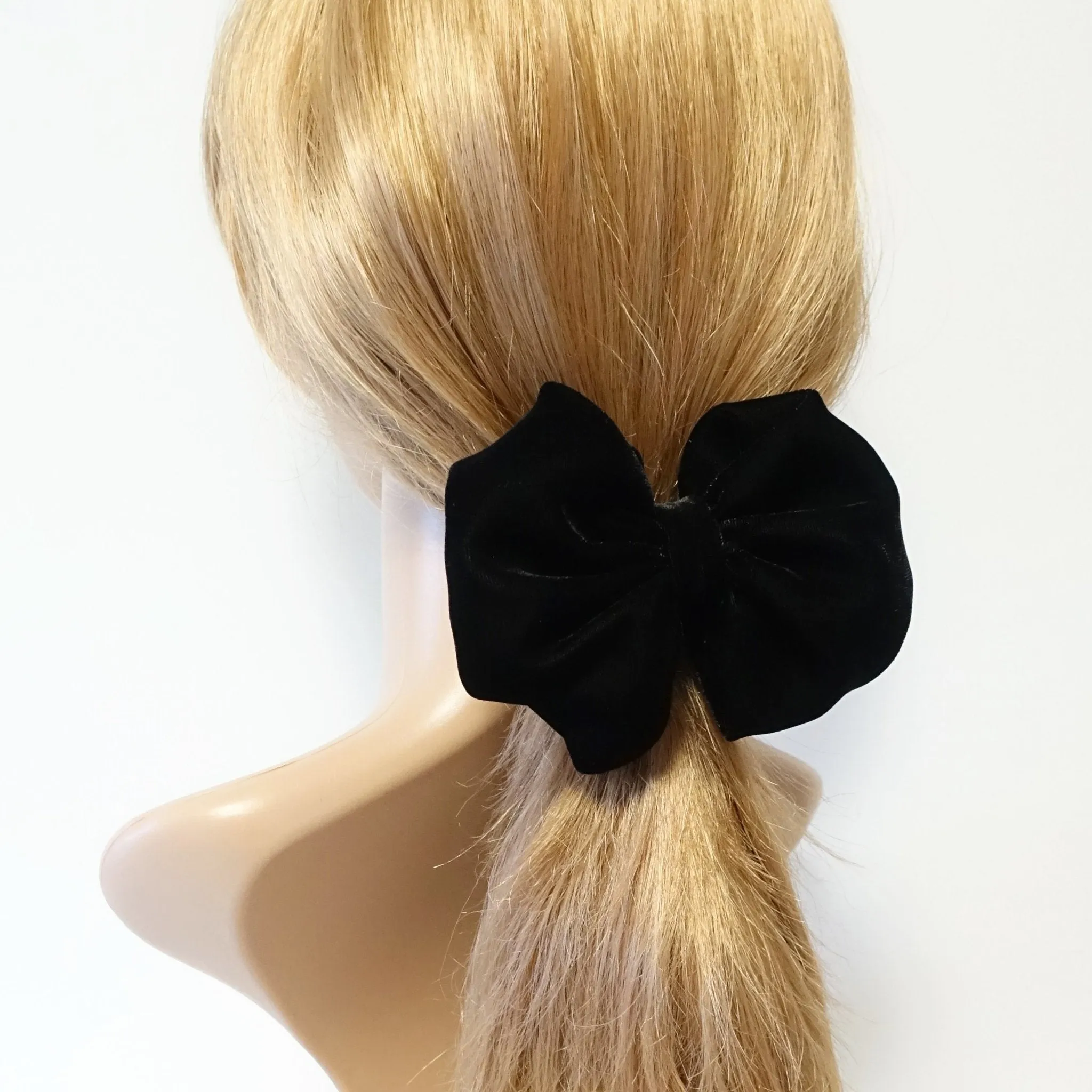 soft silk velvet hair bow scrunchies balloon volume hair bow scrunchies