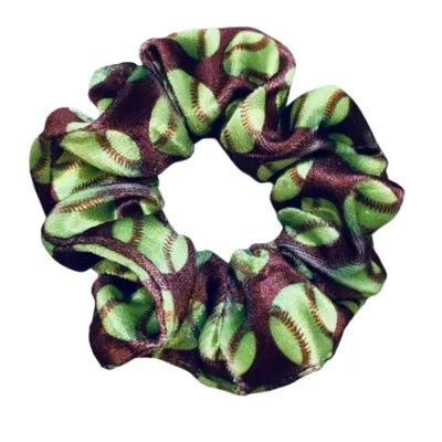 Softball Premium Velvet Scrunchie