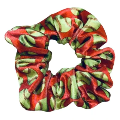 Softball Premium Velvet Scrunchie