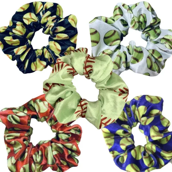 Softball Premium Velvet Scrunchie