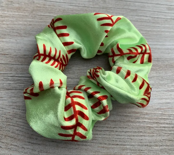 Softball Premium Velvet Scrunchie