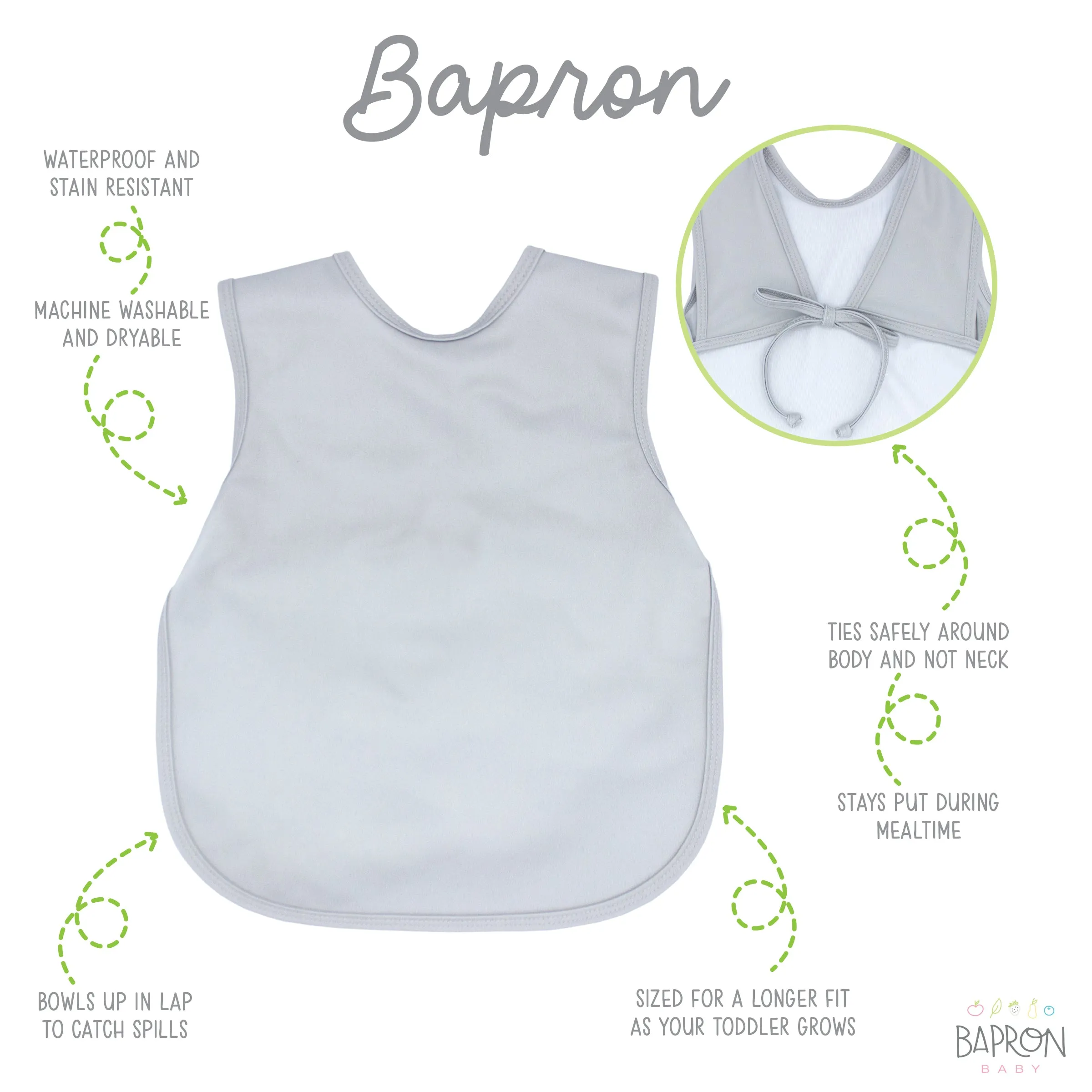 Solid Light Gray Minimalist Bapron