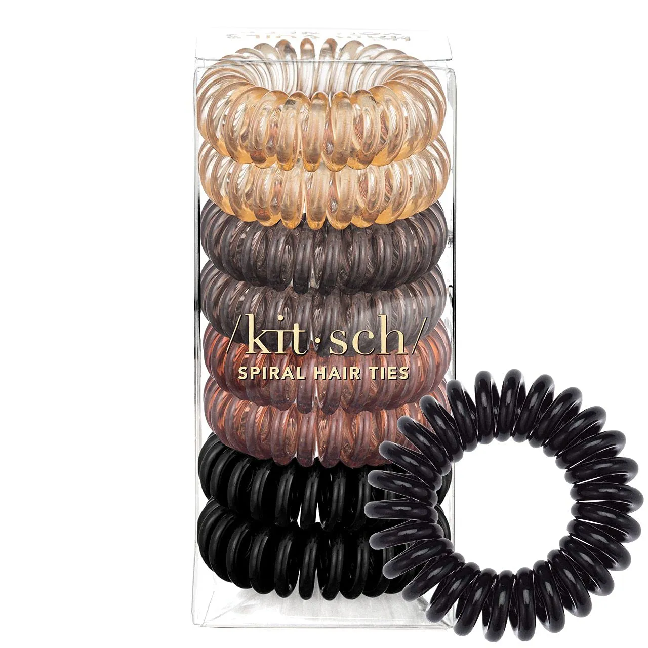 Spiral Hair Ties, Coil Ponytail Hair Coils No Crease - 8 Pcs