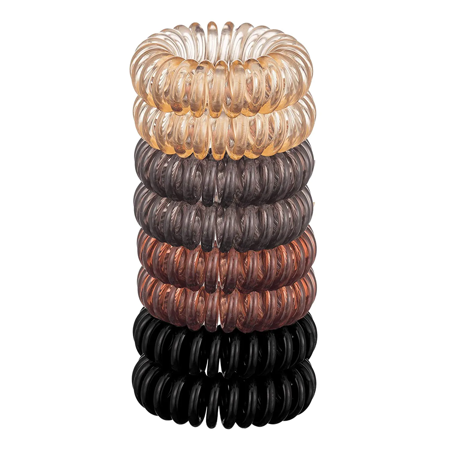 Spiral Hair Ties, Coil Ponytail Hair Coils No Crease - 8 Pcs