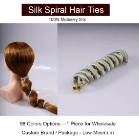 Spiral hair ties silk - custom and wholesale