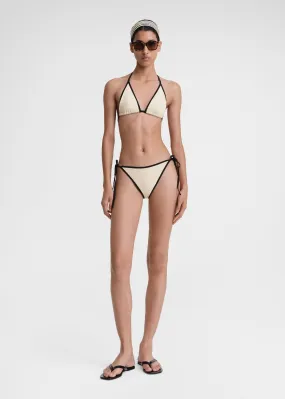 Stripe tie bikini bottoms light hay