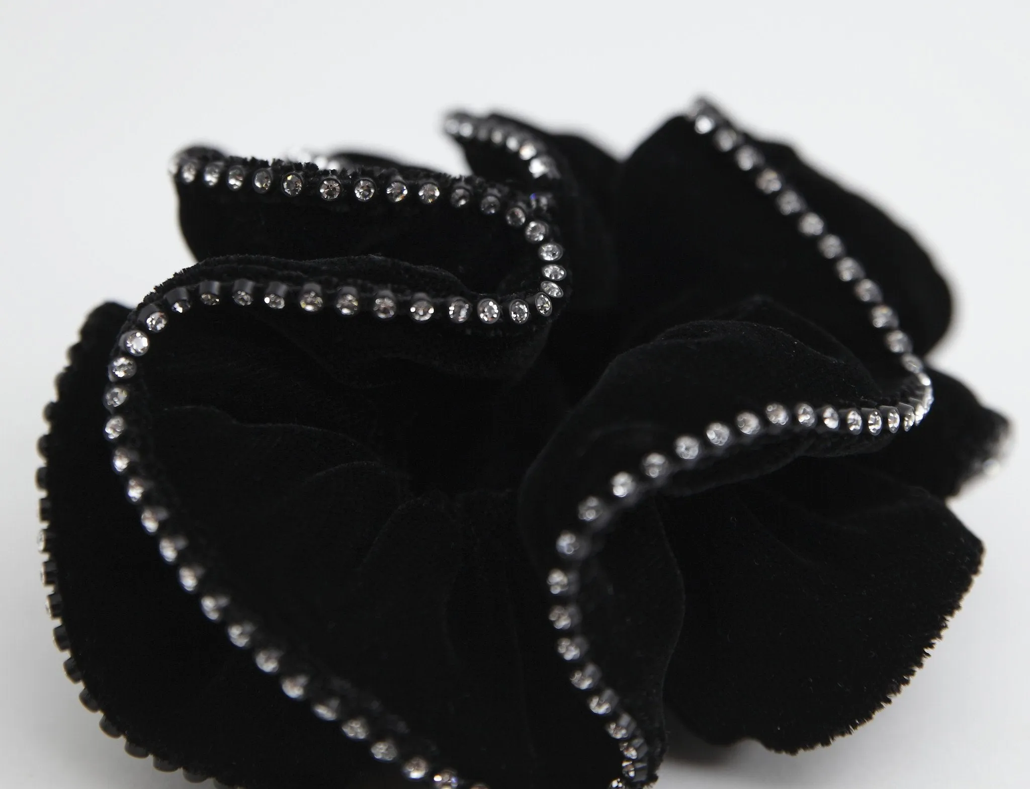 Swarovski Crystal Rhinestone Silk Velvet Satin Luxury Hair Ties Scrunchies