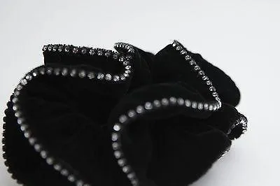 Swarovski Crystal Rhinestone Silk Velvet Satin Luxury Hair Ties Scrunchies