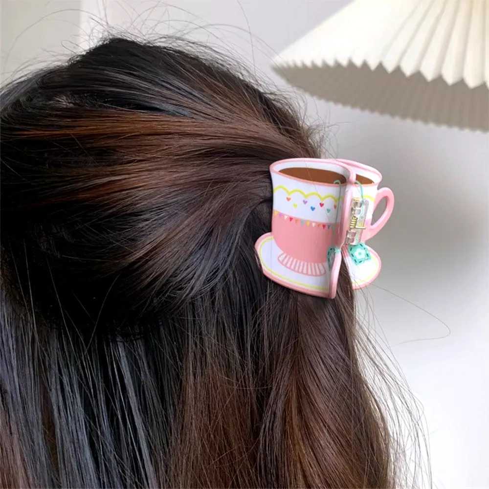 Tea Cup Hair Claw Clip