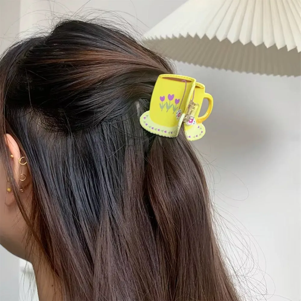 Tea Cup Hair Claw Clip