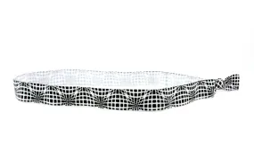 Techno Wave Black White Elastic Headband (SKU 6049 HB)