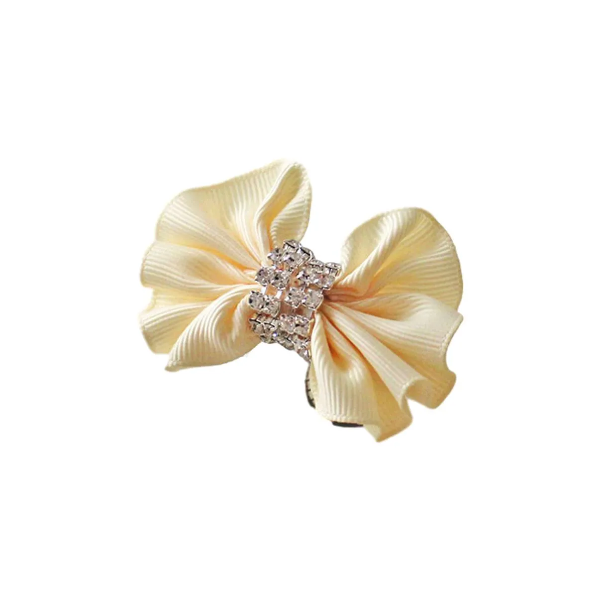 The Muse Dog Hair Clip with Rhinestones in Yellow