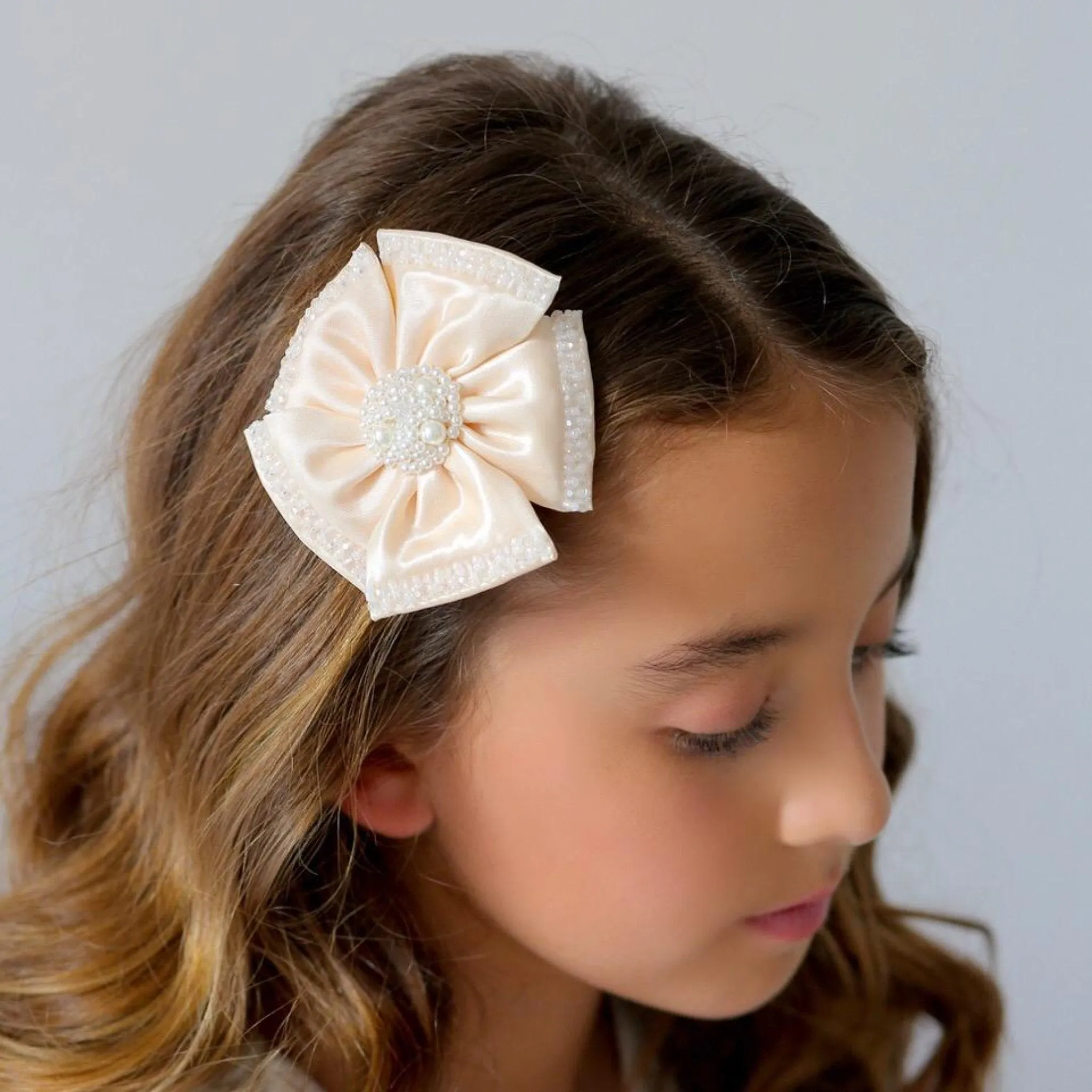 The Saffron Satin Flower Designer Hair Clip