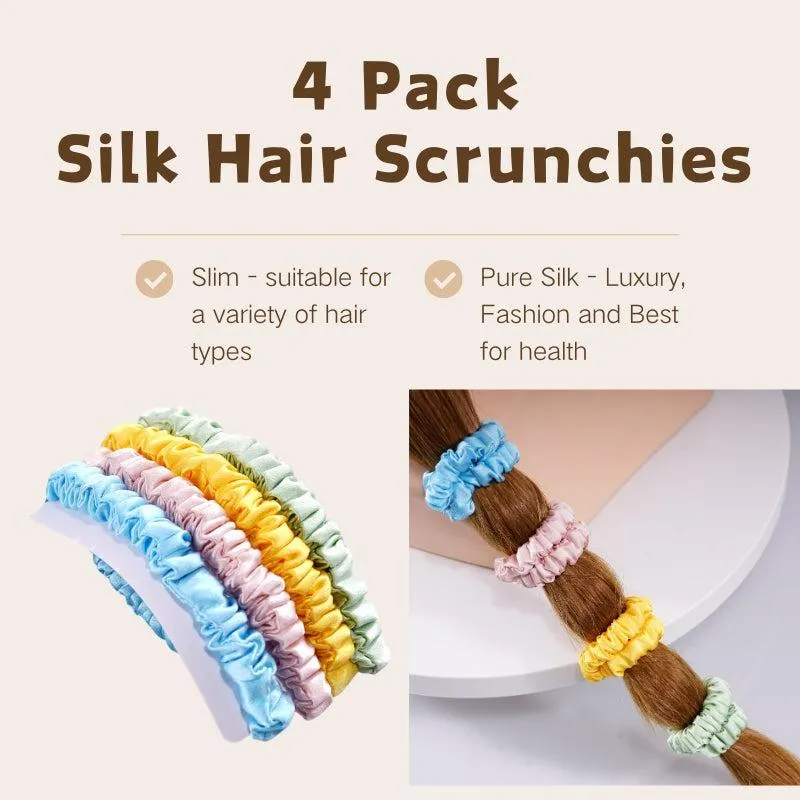 Thin silk scrunchies Candy - 4 Pack - dropshipping