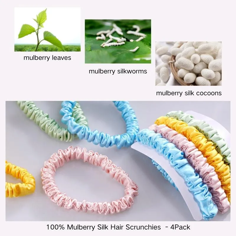 Thin silk scrunchies Candy - 4 Pack - dropshipping