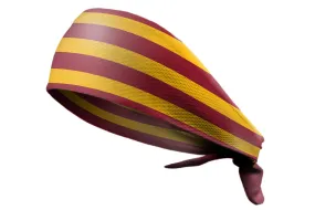 Tie Back Horizontal Stripes Maroon Gold (SKU 7507)