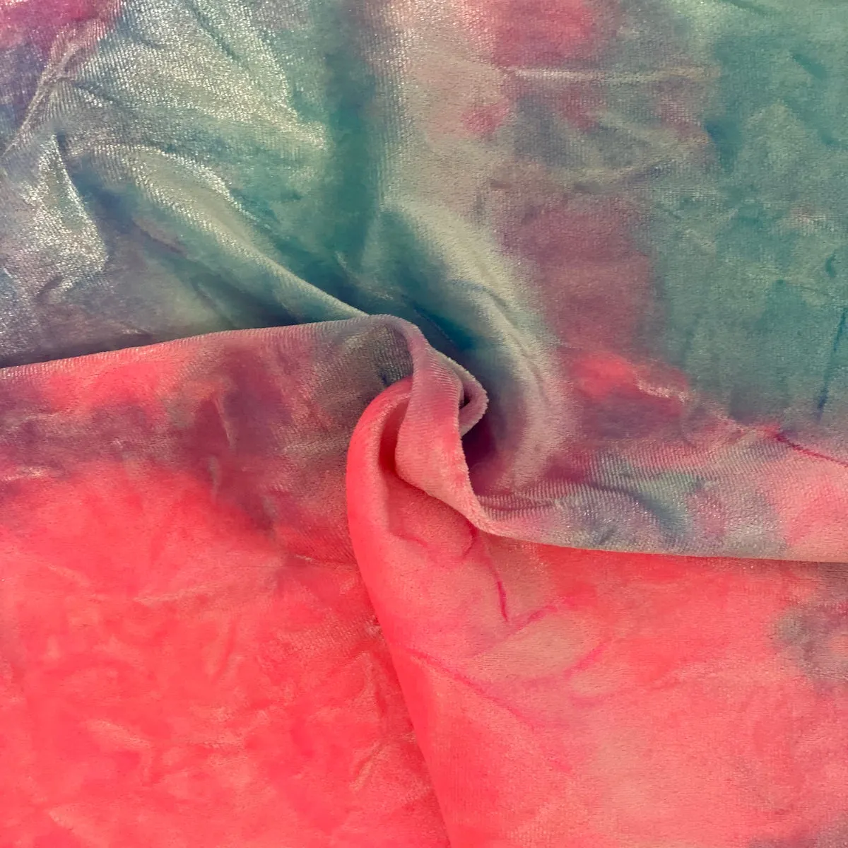 Tie Dye Stretch Velvet Fabric