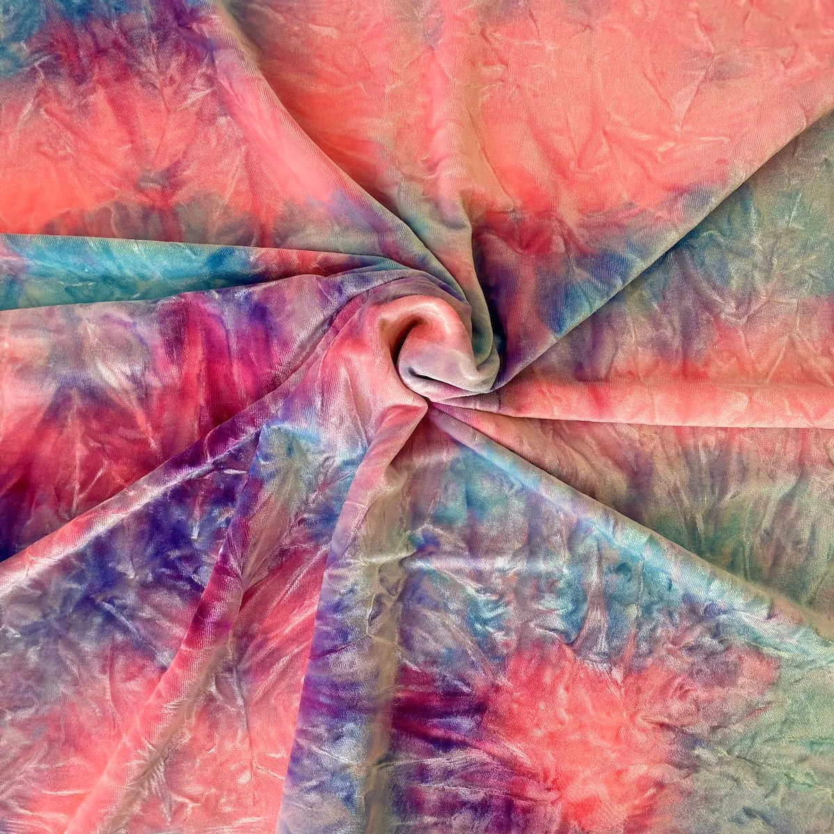 Tie Dye Stretch Velvet Fabric