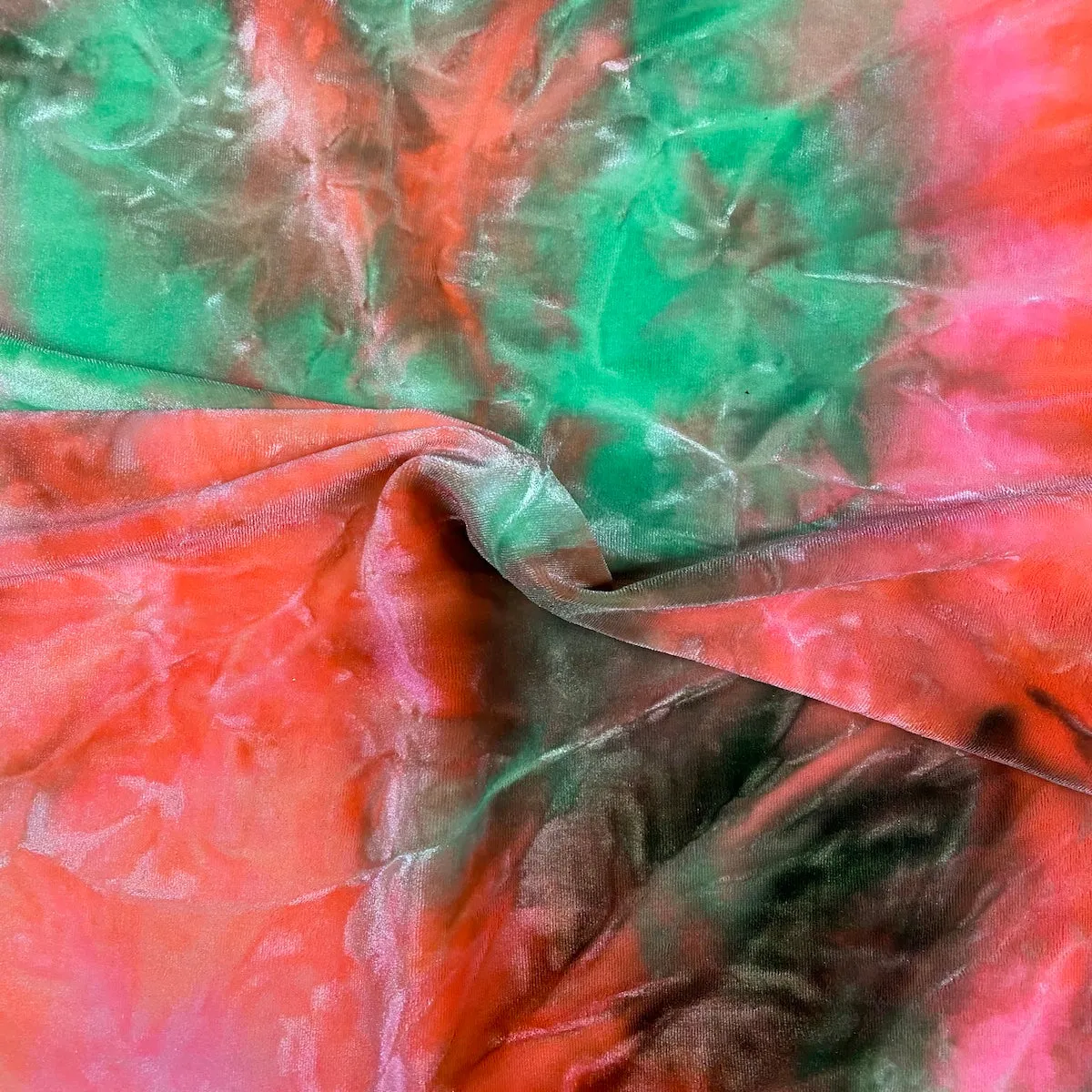 Tie Dye Stretch Velvet Fabric