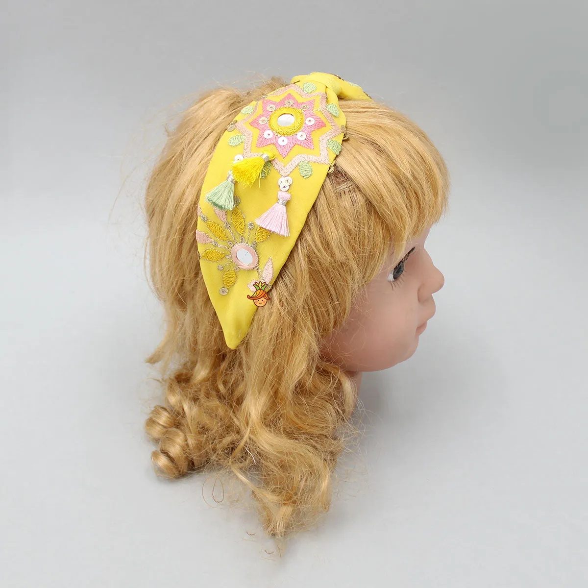 Tiny Fringed Yellow Hair Band