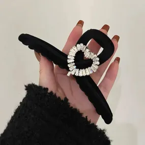 VAIGE 12.5cm Square Diamond Velvet Claw Hair Clips - Elegant Acrylic Hair Accessories for Stylish Updos