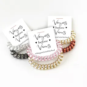 Vegas Before Vows Party Favors, Las Vegas Bachelorette, Spiral Hair Ties