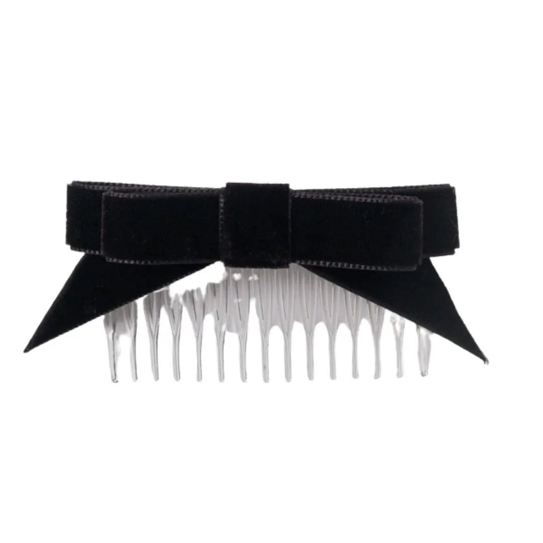 Velvet Angled Tails Bow & Comb