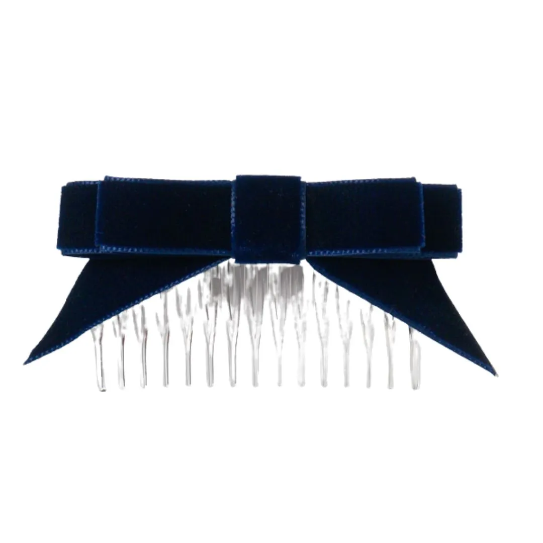 Velvet Angled Tails Bow & Comb