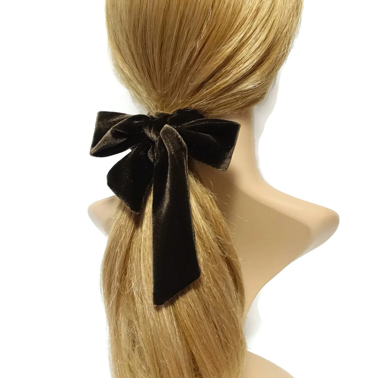 velvet bow knot scrunchies falling tail hair tie scrunchy hair accessories