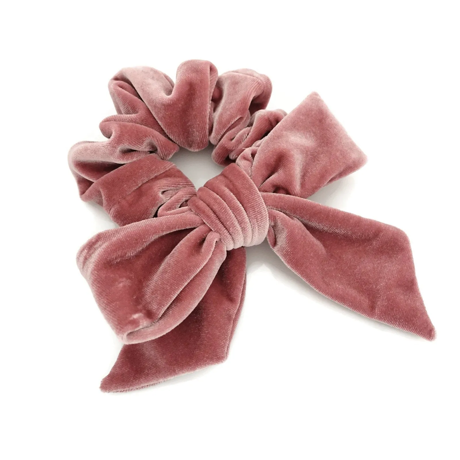 velvet bow knot scrunchies falling tail hair tie scrunchy hair accessories