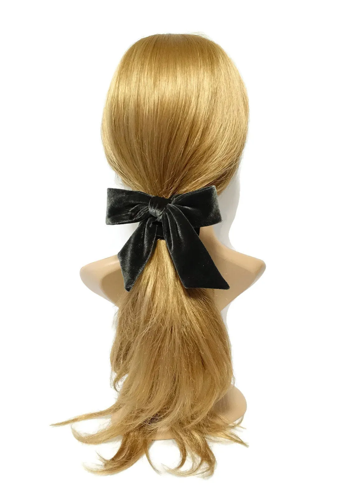 velvet bow knot scrunchies falling tail hair tie scrunchy hair accessories