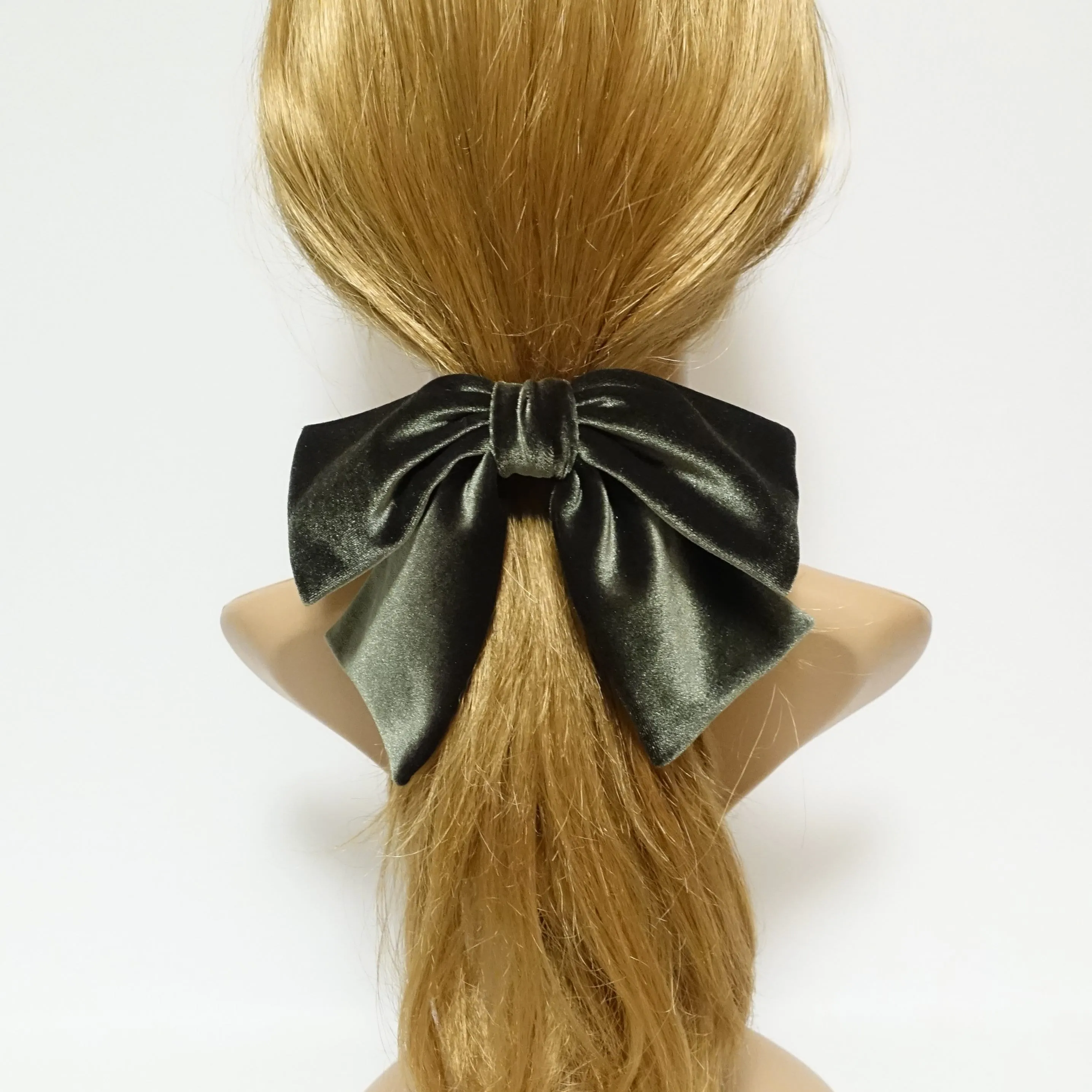 velvet drape hair bow ponytail holder basic floppy style bow elastic hair ties women hair accessory