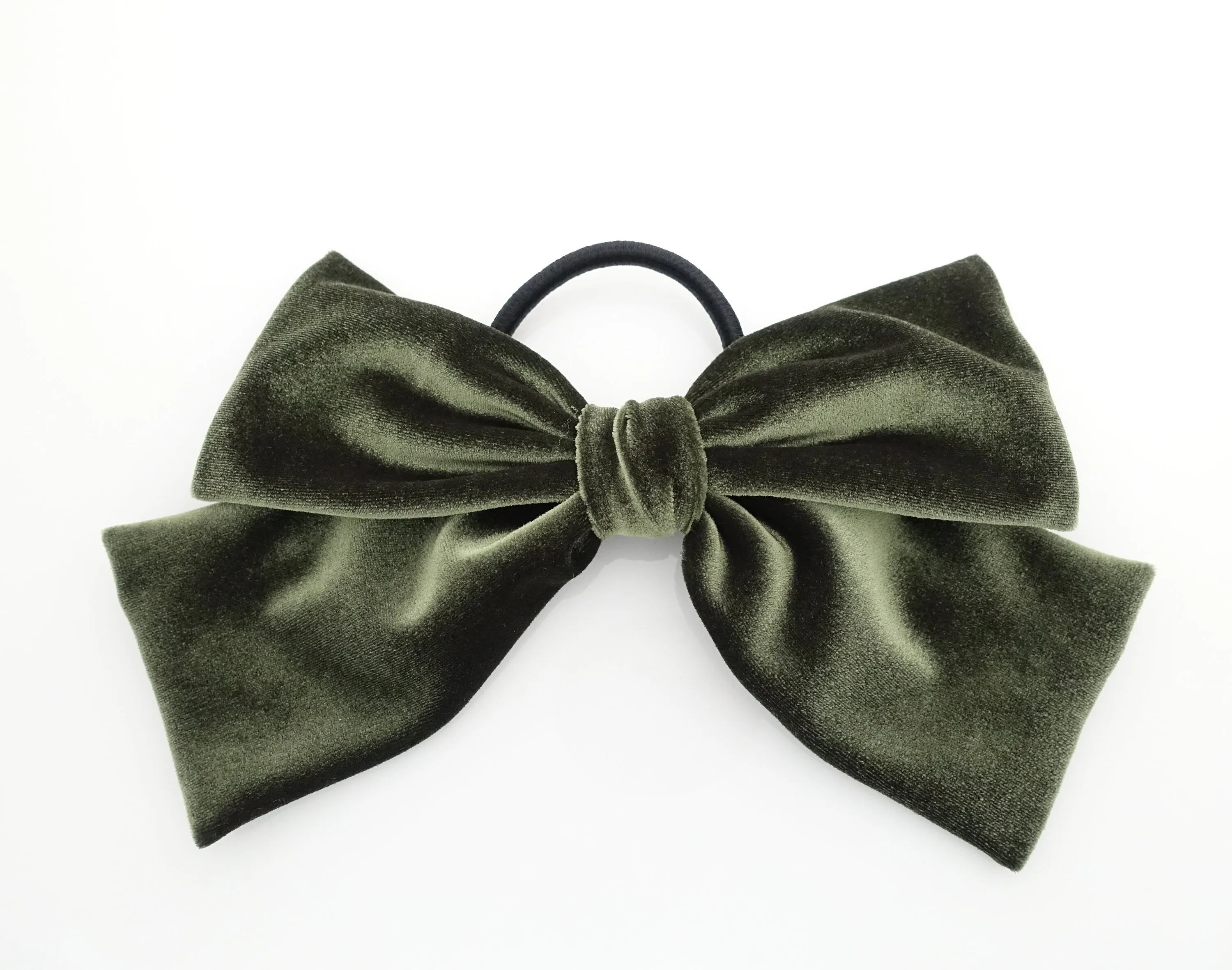 velvet drape hair bow ponytail holder basic floppy style bow elastic hair ties women hair accessory