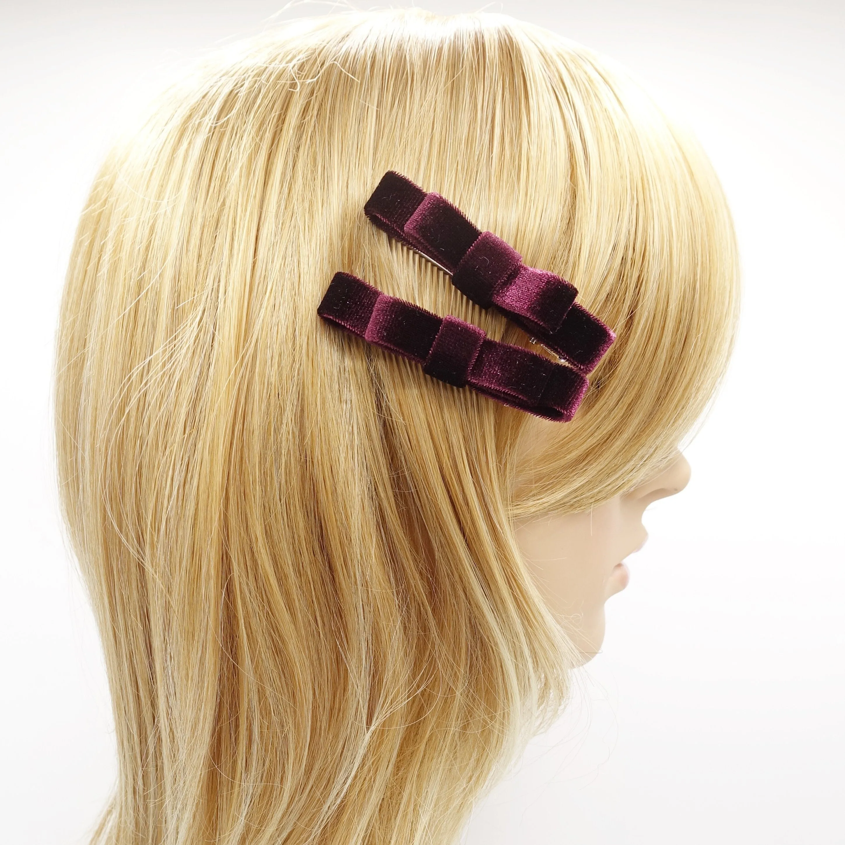 velvet hair bow set, a pair of velvet hair bows