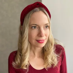 Velvet Headband Velvet Knot Headband in Red or Black