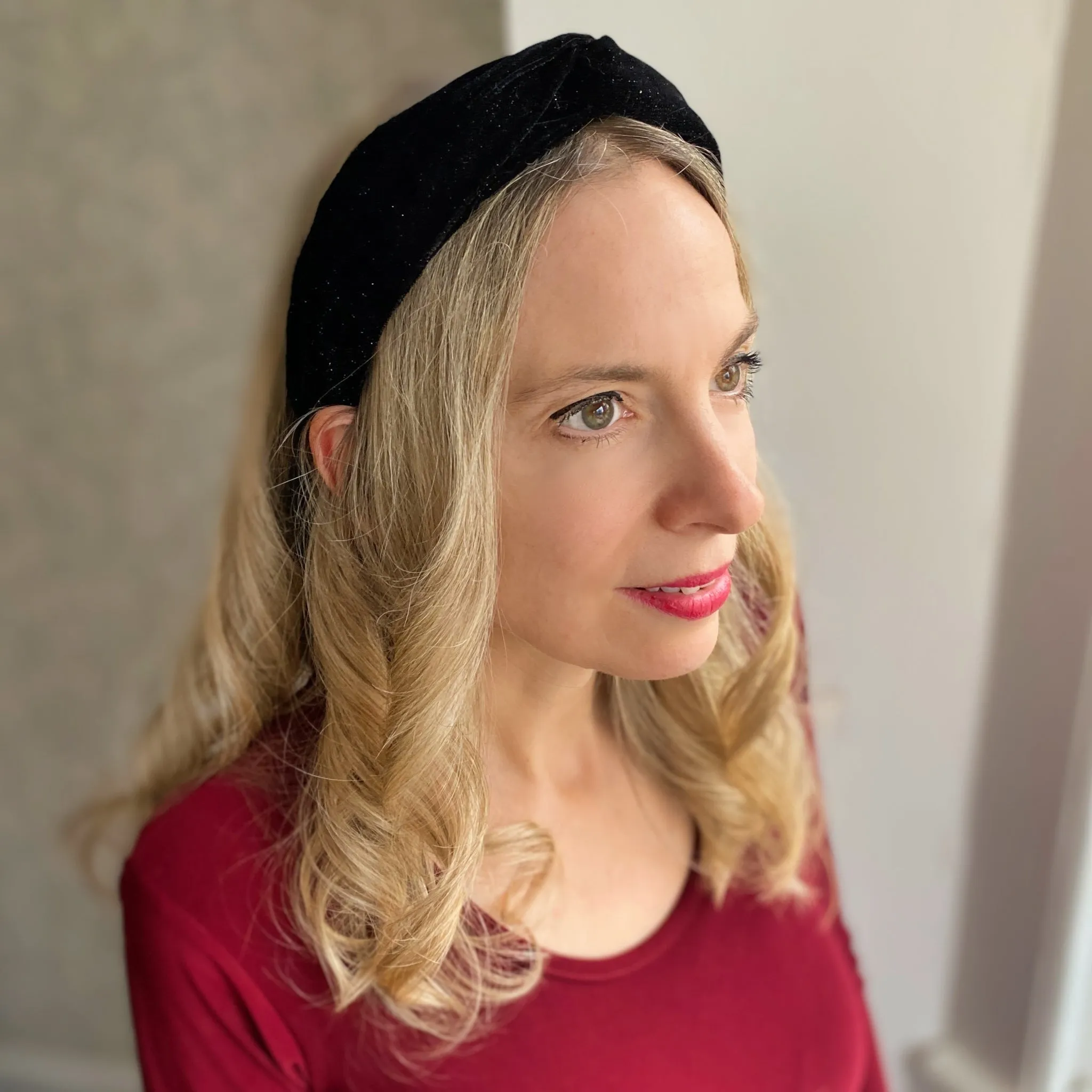 Velvet Headband Velvet Knot Headband in Red or Black