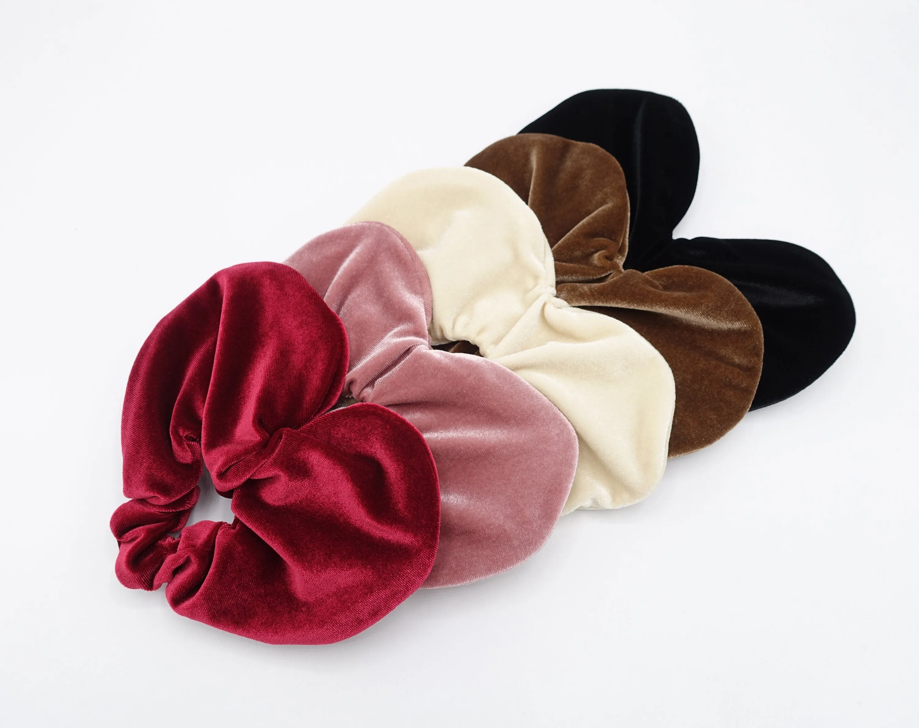 velvet scrunchies, wired scrunchies, heart scrunchies, cute hair accessory for women