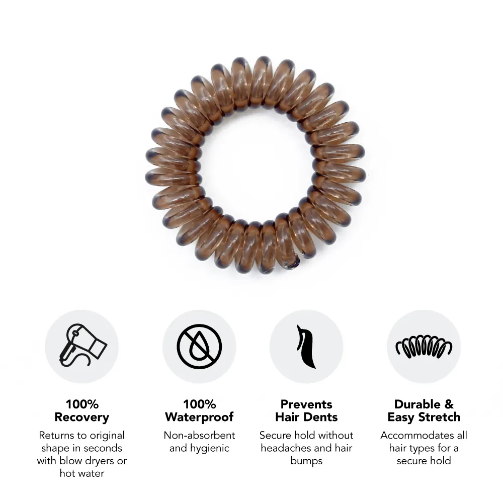 Waterproof Spiral Hair Ties (8 Pack)