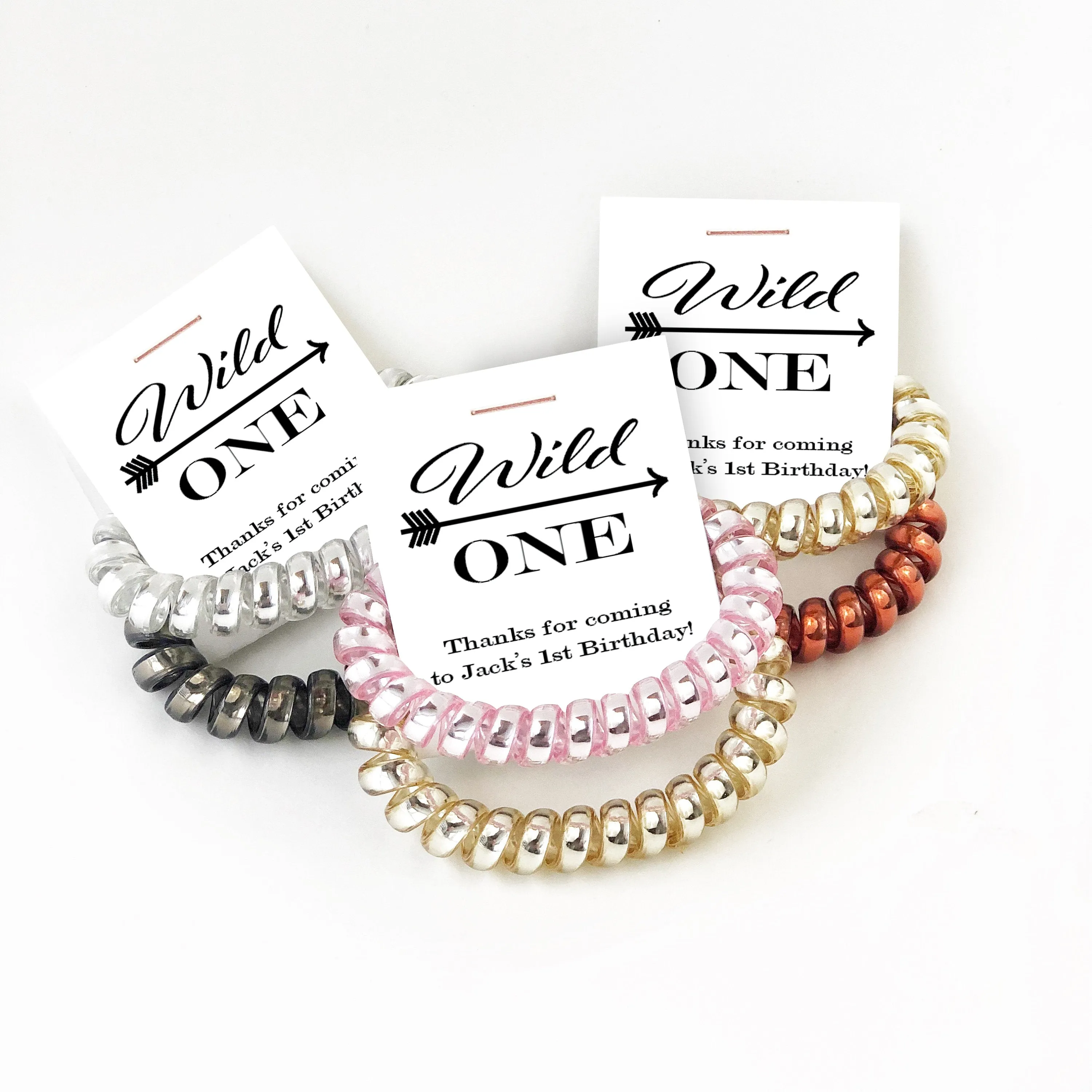 Wild One Birthday Party Favors, 1st Birthday, First Birthday, Spiral Hair Ties