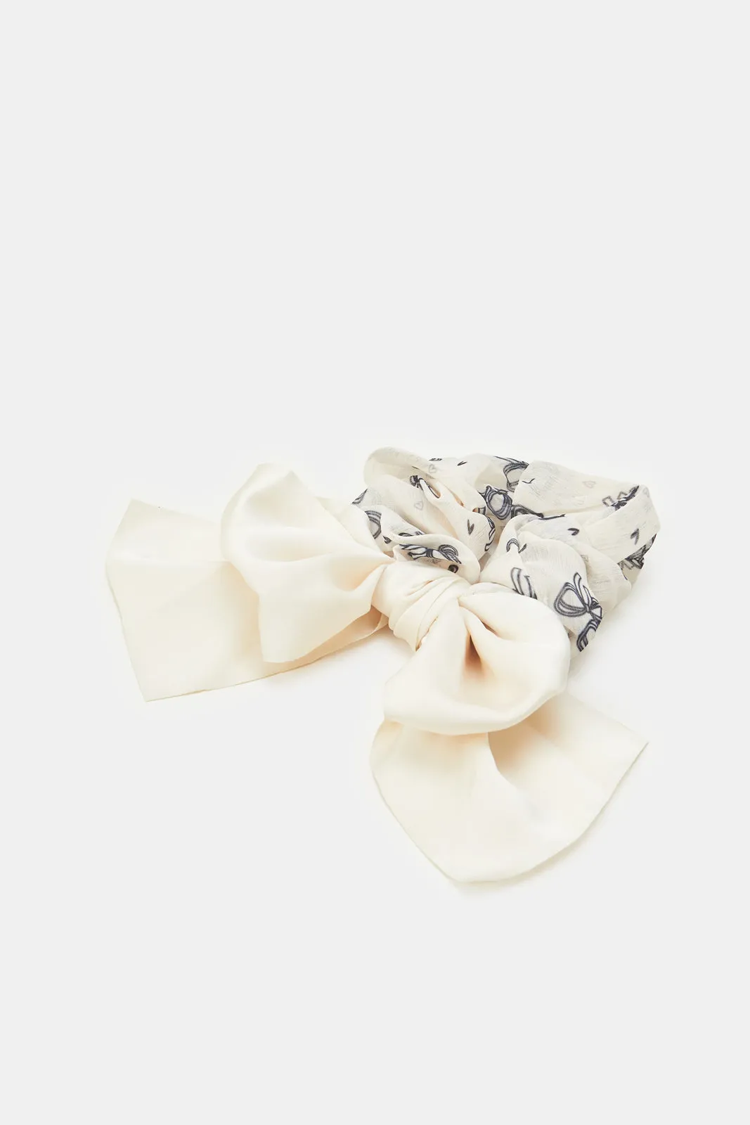 Women Beige Printed Scrunchy