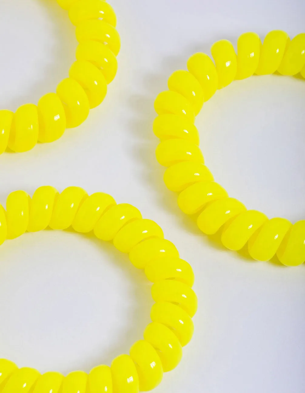 Yellow Plastic Large Hair Spiral Pack